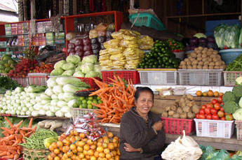 Gemüsemarkt von Candi Kuning bei Bedugul