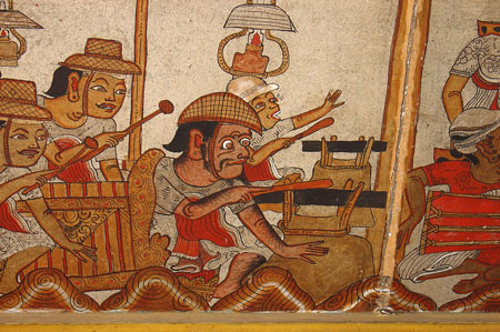 traditionelle Malereien in der Kerta Gosa in Klungkung