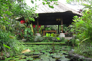 Villa Kompiang Bali - Pavilion im Garten der Villa